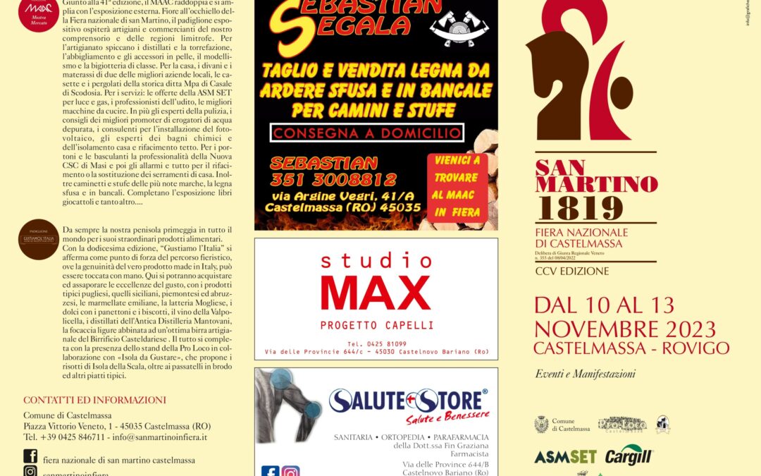 205ESIMA FIERA NAZIONALE SAN MARTINO DI CASTELMASSA: LA BROCHURE DELLA FIERA!