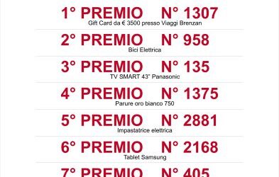 205ESIMA FIERA NAZIONALE SAN MARTINO DI CASTELMASSA: I NUMERI VINCENTI DELLA LOTTERIA SAN MARTINO