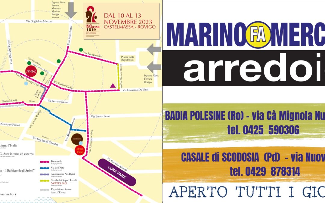 205ESIMA FIERA NAZIONALE SAN MARTINO DI CASTELMASSA: IL PERCORSO FIERISTICO